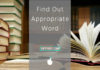 Find Out Appropriate Word