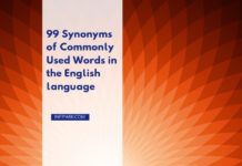 COMMONLY USED SYNONYMS