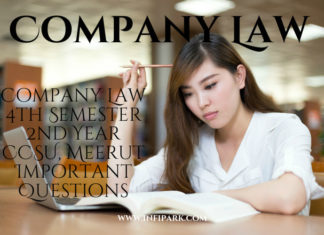 Company Law 4th Semester 2nd Year CCSU, Meerut Important Questions company Law