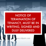 NOTICE OF TERMINATION OF TENANCY