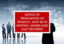 NOTICE OF TERMINATION OF TENANCY