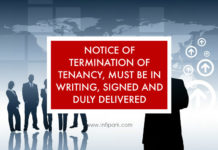 NOTICE OF TERMINATION OF TENANCY