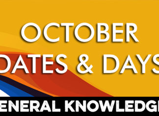 DATES AND DAYS OCTOBER