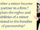 Whether a minor become a partner in a firm ? pertner in firm