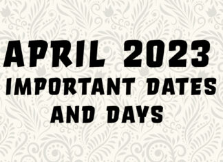 April 2023 | Important Dates and Days