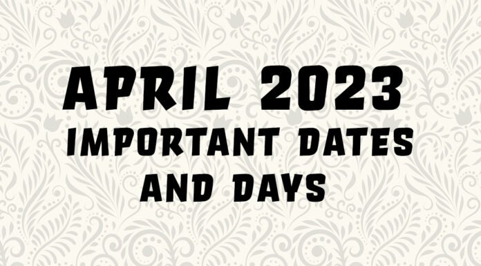 April 2023 | Important Dates and Days