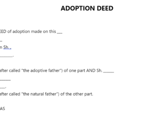 Adoption Deed Adoption Deed
