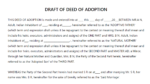 Draft Of Deed Of Adoption