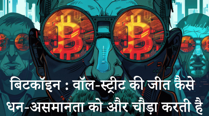 a man wearing glasses with bitcoin symbols