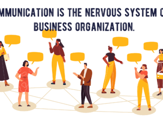 a group of people standing in a circle with speech bubbles