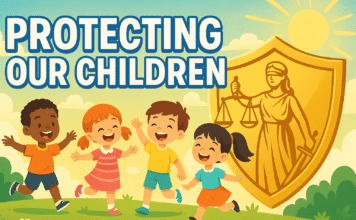 Positive YouTube thumbnail showing Supreme Court decision protecting children from stray dogs
