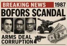 बोफोर्स स्कैंडल (1987): भारतीय राजनीति की सबसे बड़ी हथियार घोटाला