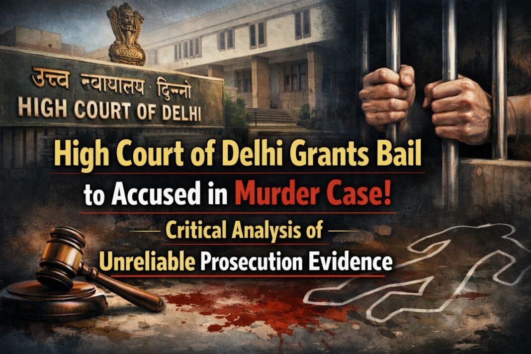 Delhi HC Grants Bail to Accused in Murder Case: Critical Analysis of Unreliable Prosecution Evidence