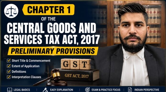 Chapter 1 of the Central Goods and Services Tax Act, 2017: Preliminary Provisions Terms Conditions