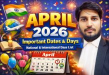 April 2026 Important Dates and Days – National & International Days List