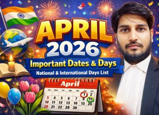 April 2026 Important Dates and Days – National & International Days List