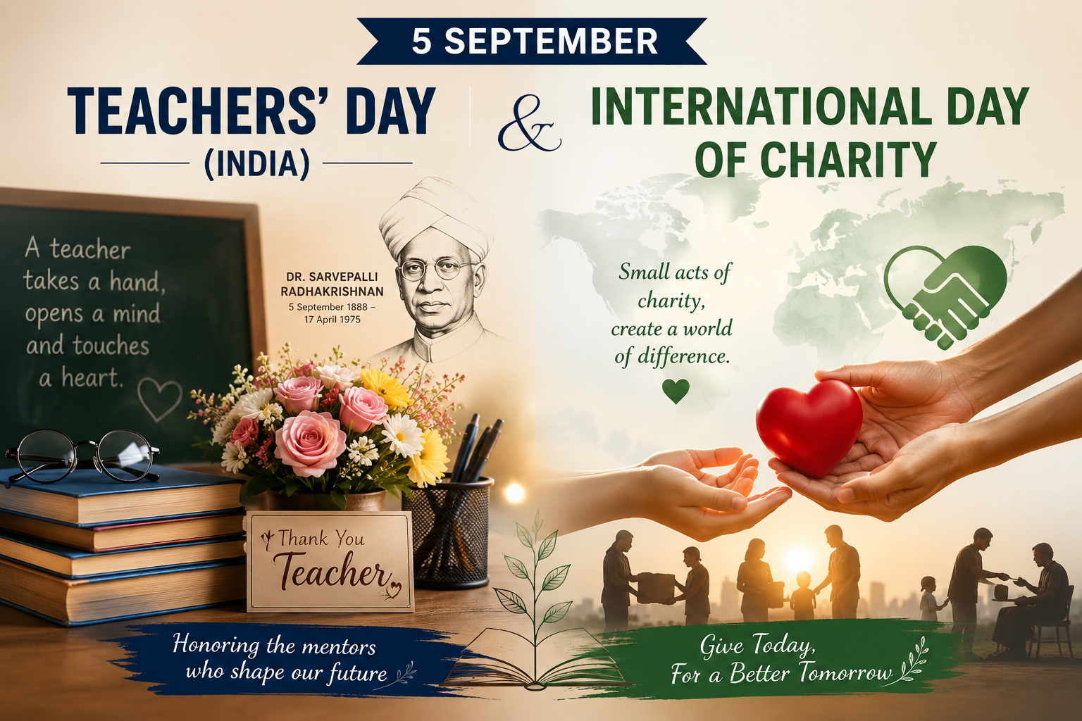September 2026 Important Dates and Days – National & International Days List Teachers’ Day (India) and International Day of Charity